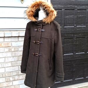 NWOT Cole Haan Signature wool zip front with toggles size 14